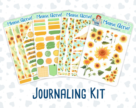 Kit 0178 - Journaling Kit - Sunflowers - August- Summer- For Planner - Notebook - Journal