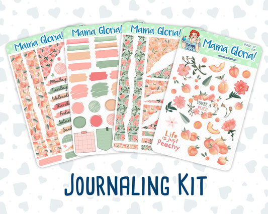 Kit 0179 - Journaling Kit - Peaches - August- Summer- For Planner - Notebook - Journal