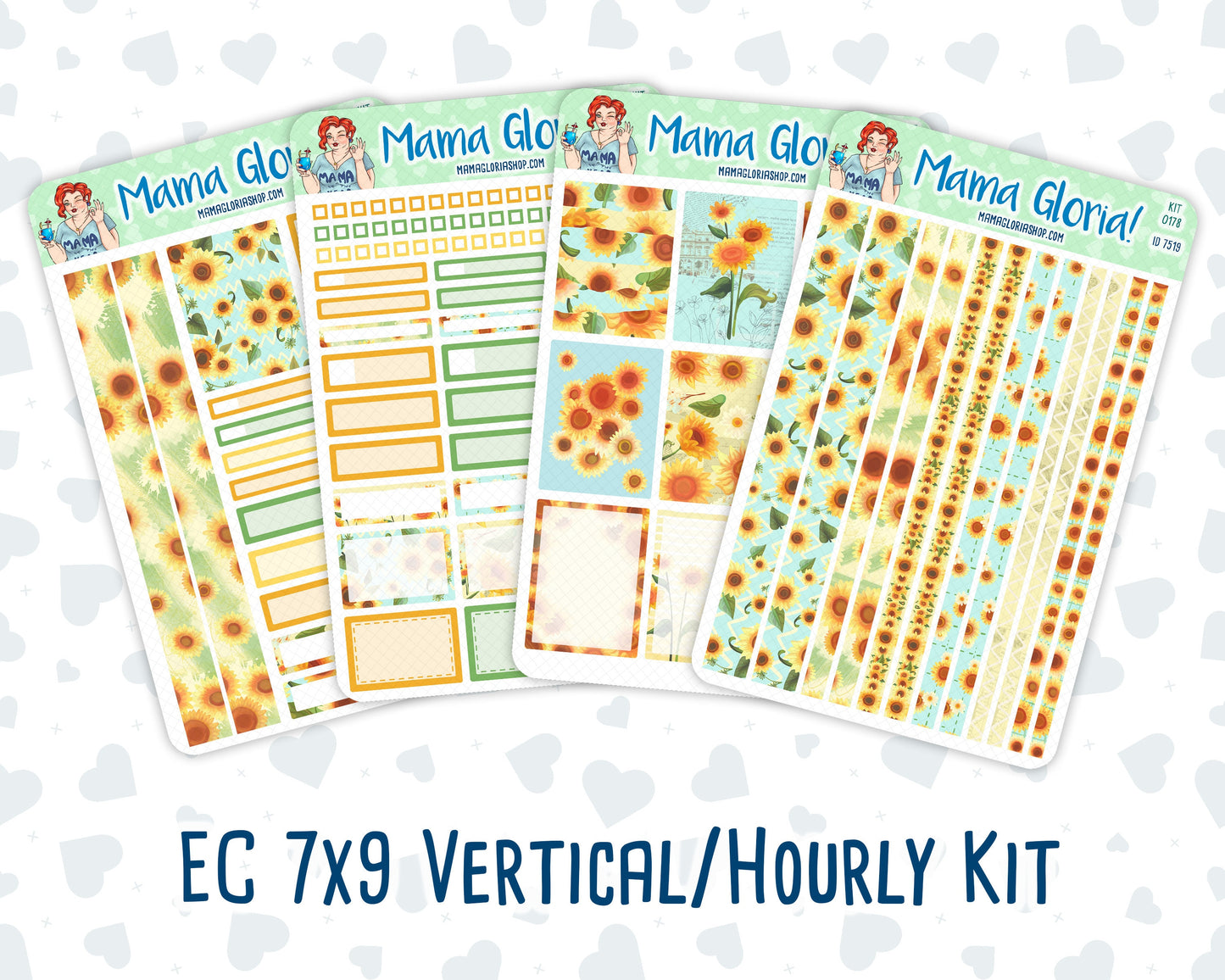 Kit 0178 - 7x9 - Sunflowers - August- Summer- Weekly Kit For Planners