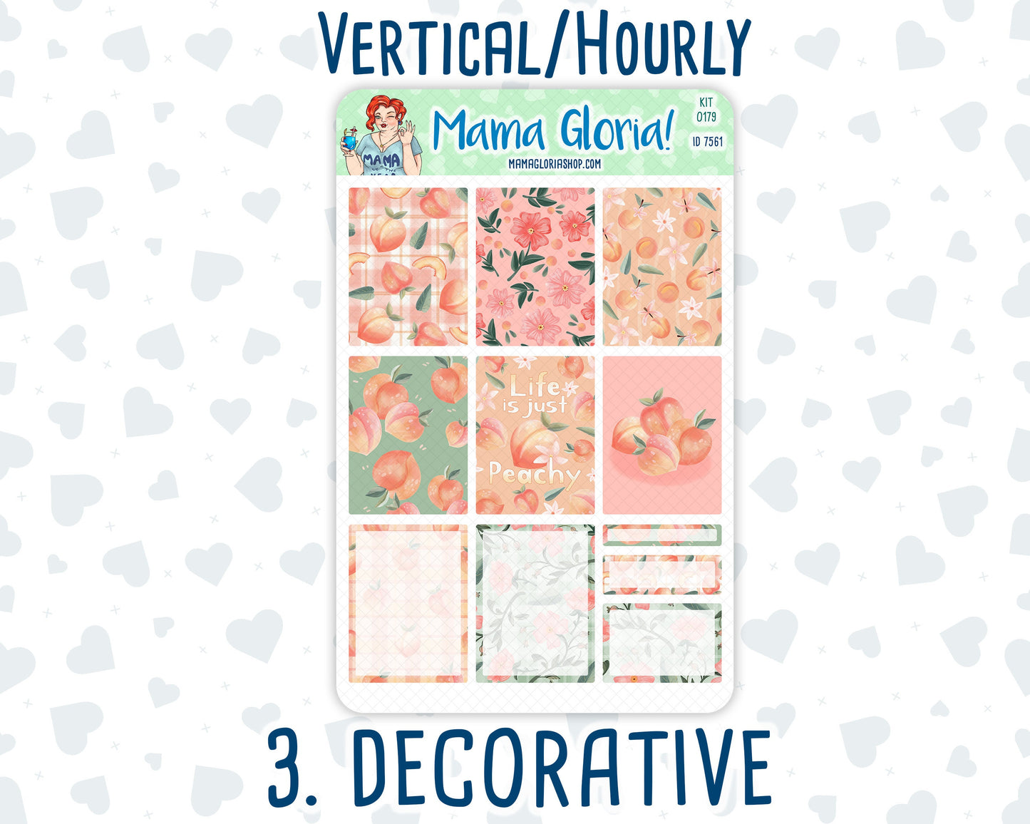 Kit 0179 - 7x9 - Peaches- August- Summer- Weekly Kit For Planners