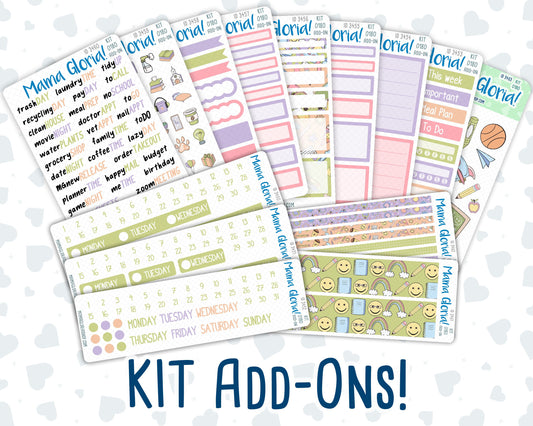 Kit 0180 Add Ons - Back To School - August- Summer- Planner Stickers - Kit 2024