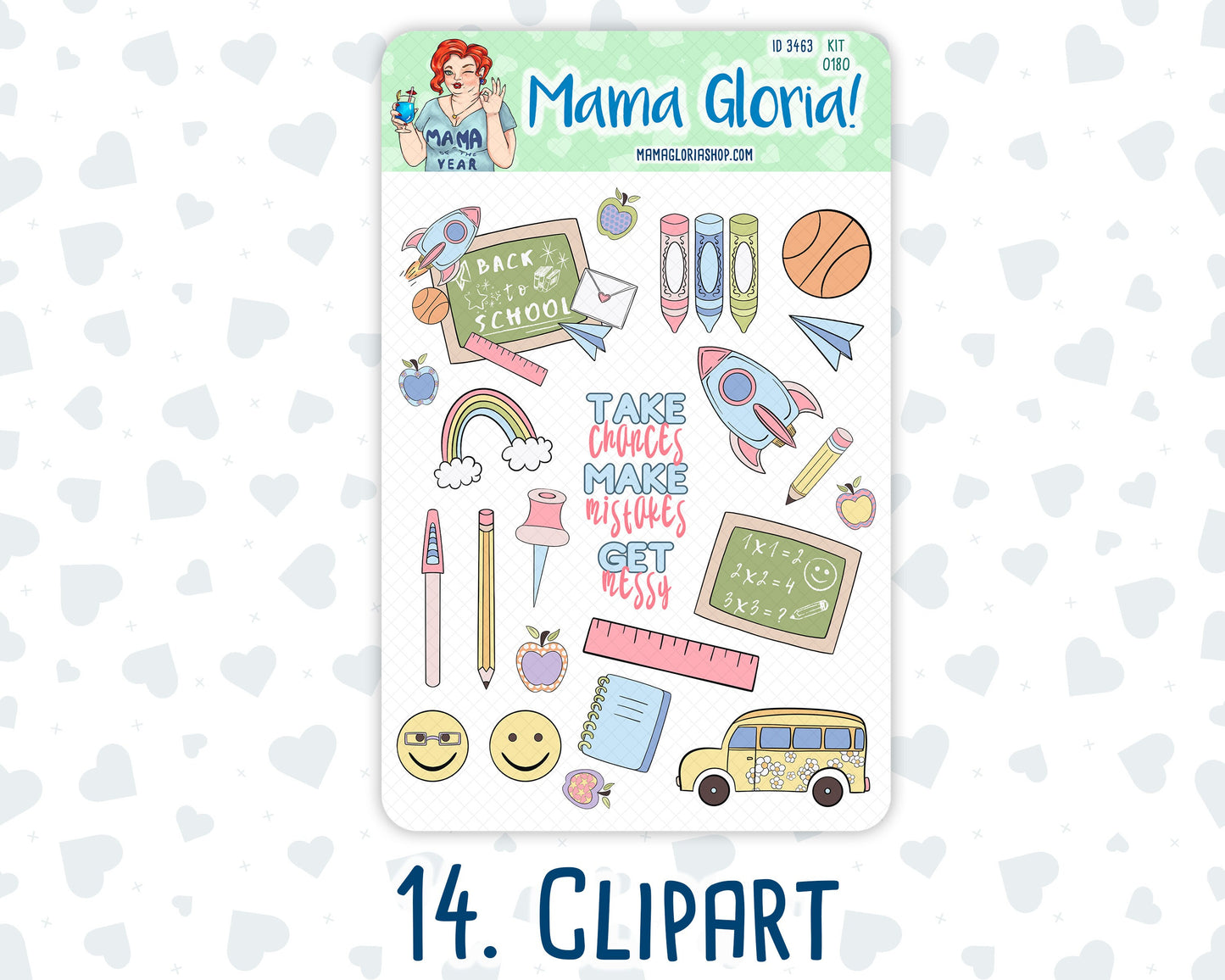 Kit 0180 Add Ons - Back To School - August- Summer- Planner Stickers - Kit 2024