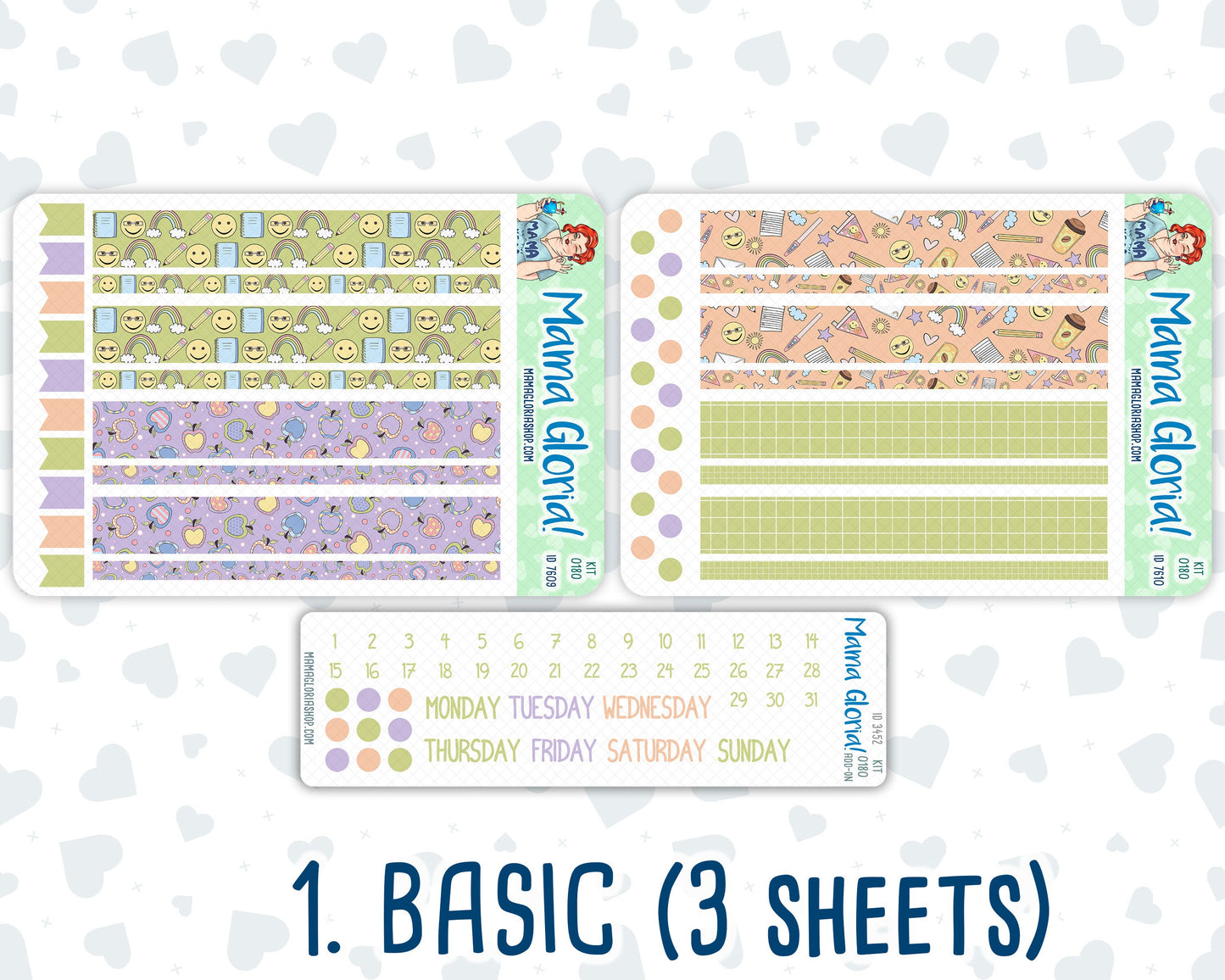 Kit 0180 - A5 Daily Duo - Back To School- August- Summer- Planner