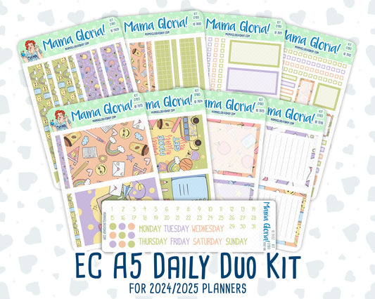 Kit 0180 - A5 Daily Duo - Back To School- August- Summer- Planner