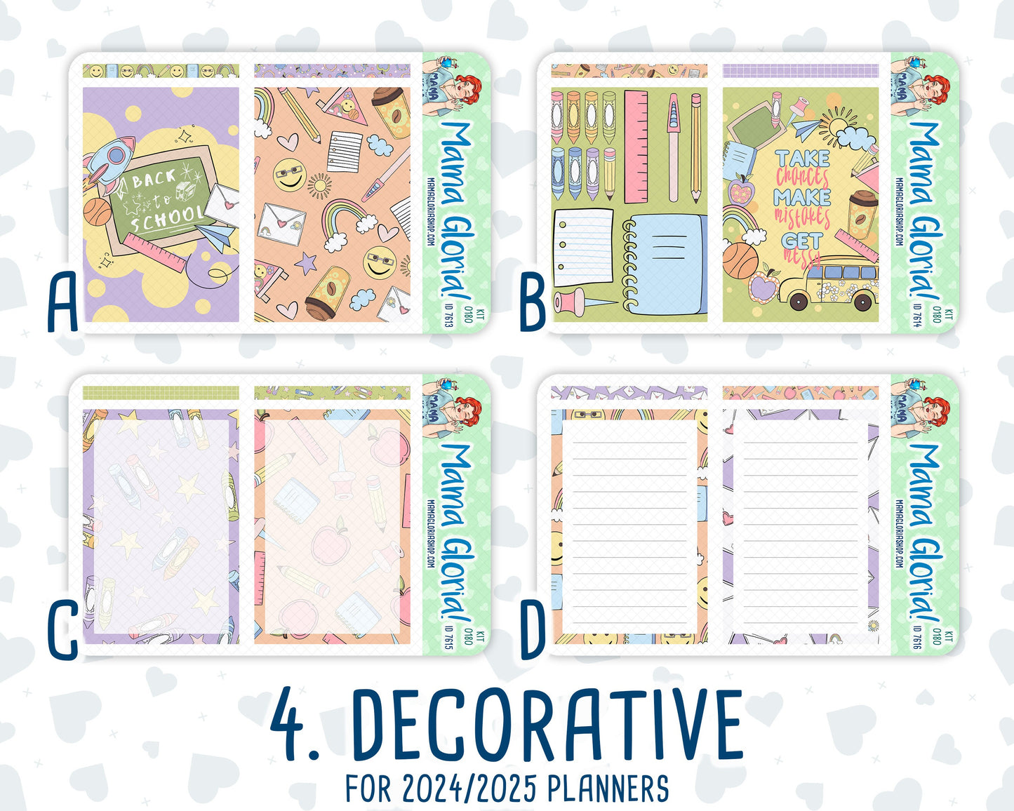 Kit 0180 - A5 Daily Duo - Back To School- August- Summer- Planner