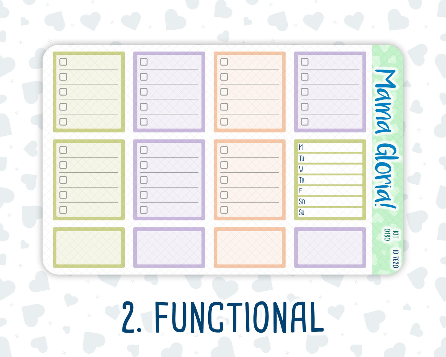 Kit 0180 - 7x9 - Back To School- August- Summer- Weekly Kit For EC Horizontal Planners