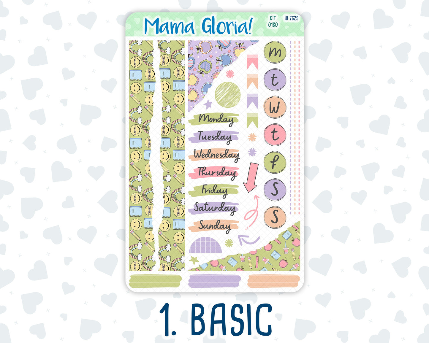 Kit 0180 - Back To School - Journaling Kit - Peaches - August- Summer- For Planner - Notebook - Journal