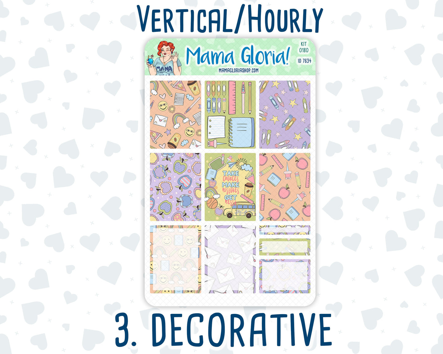 Kit 0180 - 7x9 - Back To School- August- Summer- Weekly Kit For Planners