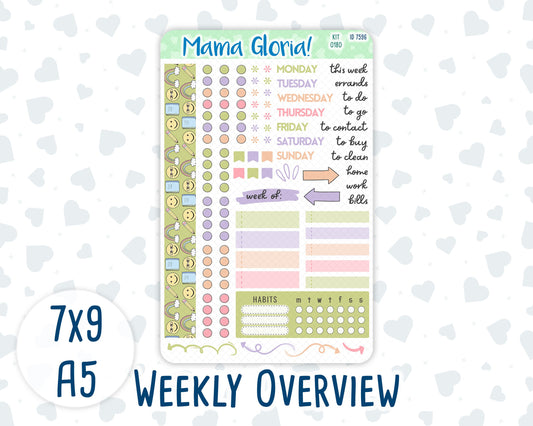 Kit 0180- Weekly Overview - Back To School- For 7x9 & A5 Planners - Notebooks - August- Summer