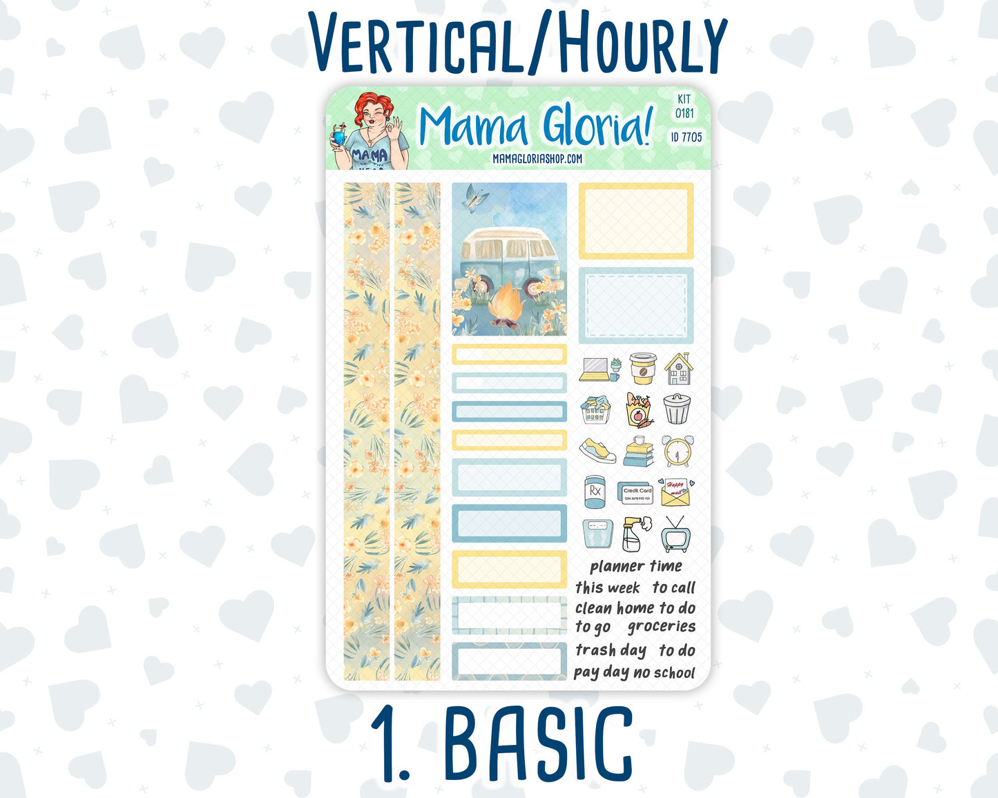 Kit 0181 - 7x9 - Camping - August- Summer- Weekly Kit For Planners