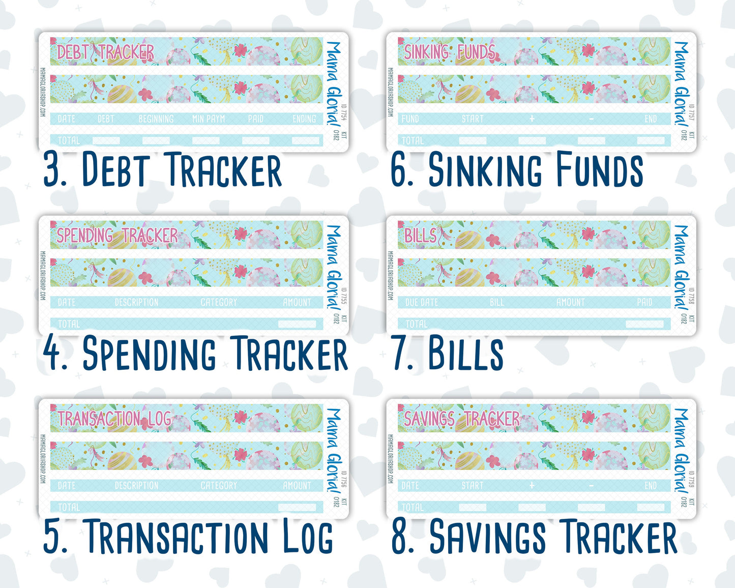 Kit 0182- Budget - Birthday - For 7x9 & A5 Planners - Notebooks
