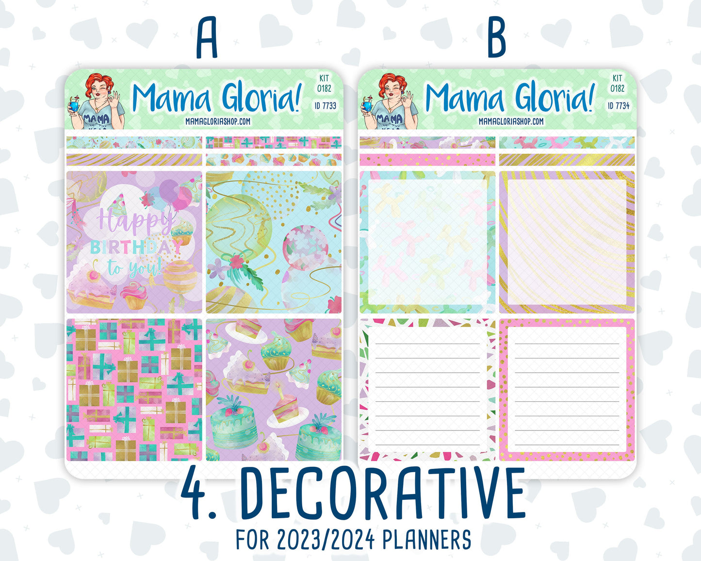 Kit 0182 - A5 Daily Duo - Birthday- EC Planner