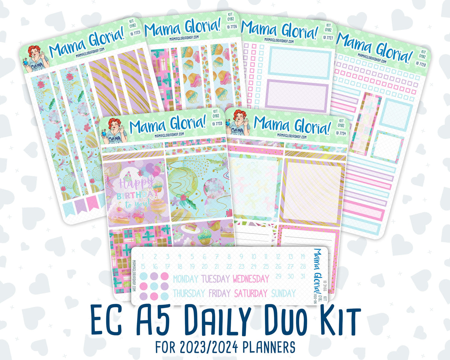 Kit 0182 - A5 Daily Duo - Birthday- EC Planner
