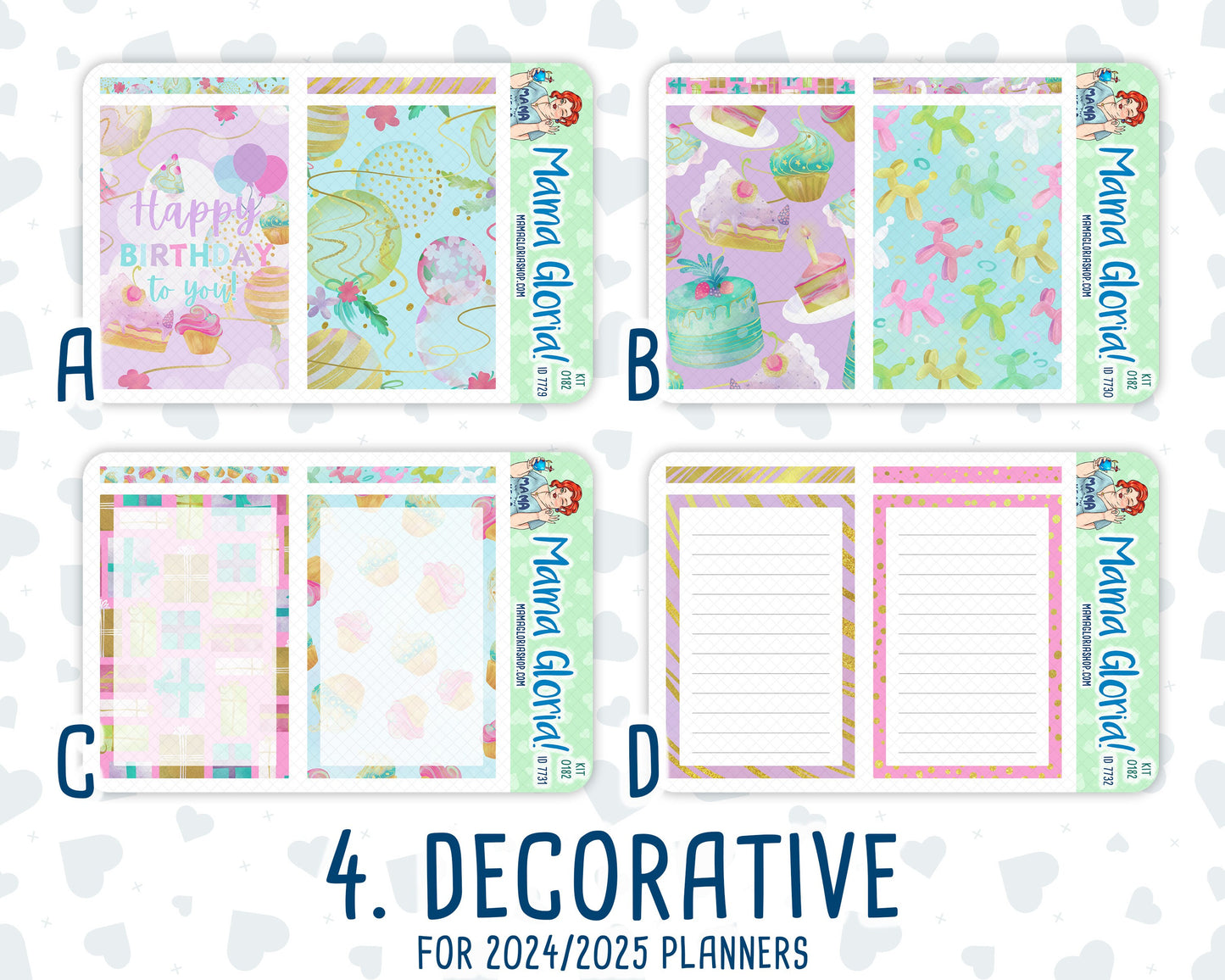 Kit 0182 - A5 Daily Duo - Birthday- EC Planner