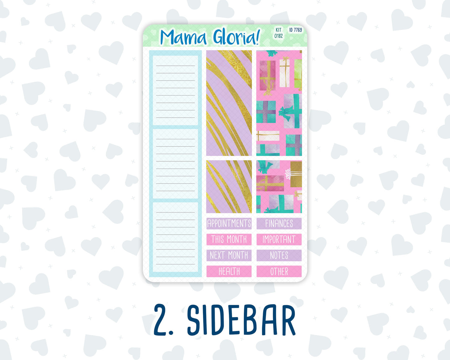 Kit 0182 - 7x9 - Monthly - Birthday - For EC Planners