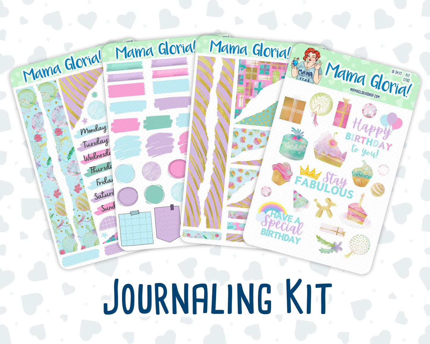 Kit 0182 - Journaling Kit - Birthday - For Planner - Notebook - Journal