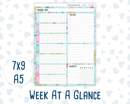 Kit 0182- Week At A Glance - Birthday - For 7x9 & A5 Planners - Notebooks