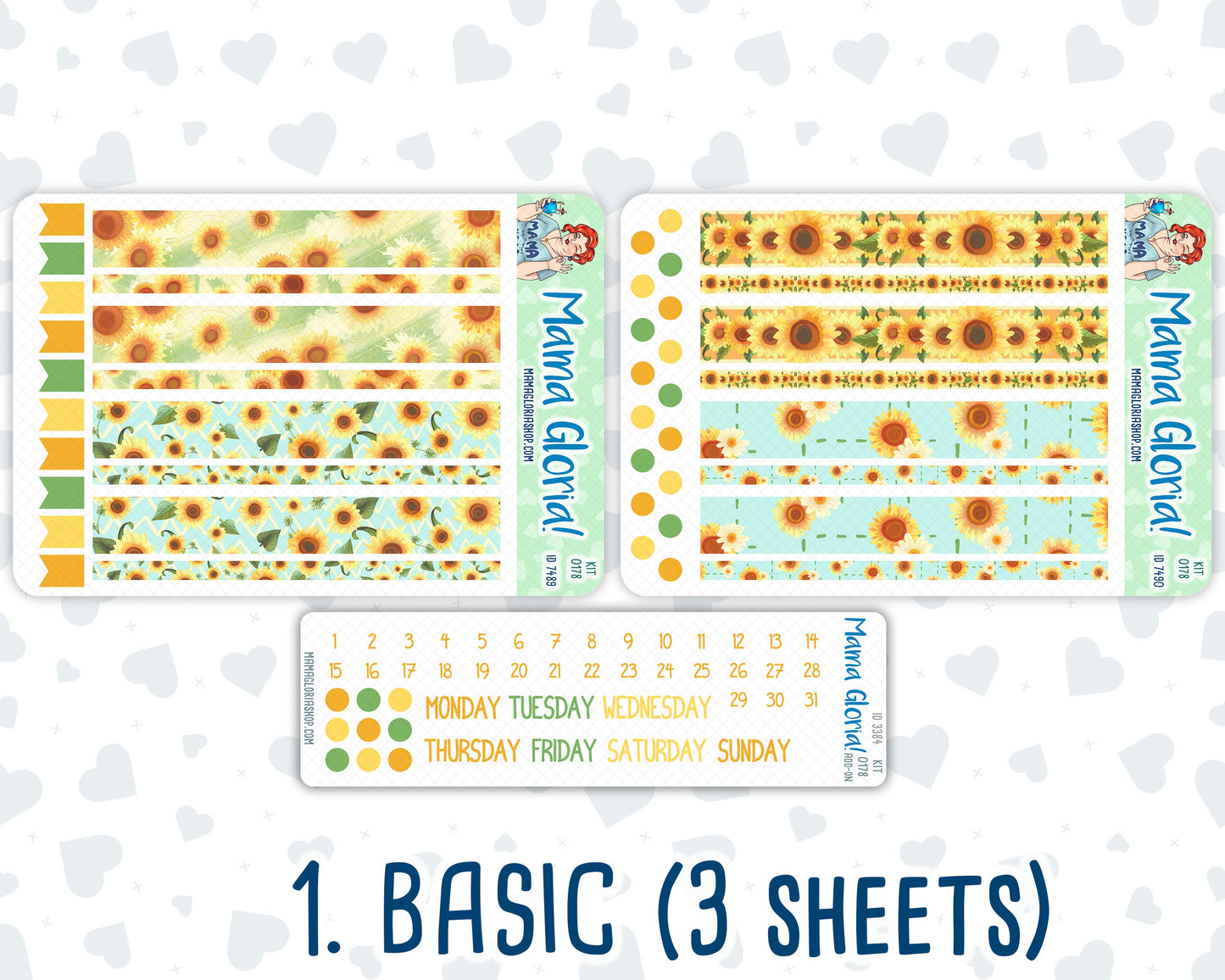Kit 0178 - A5 Daily Duo - Sunflowers- August- Summer- Planner