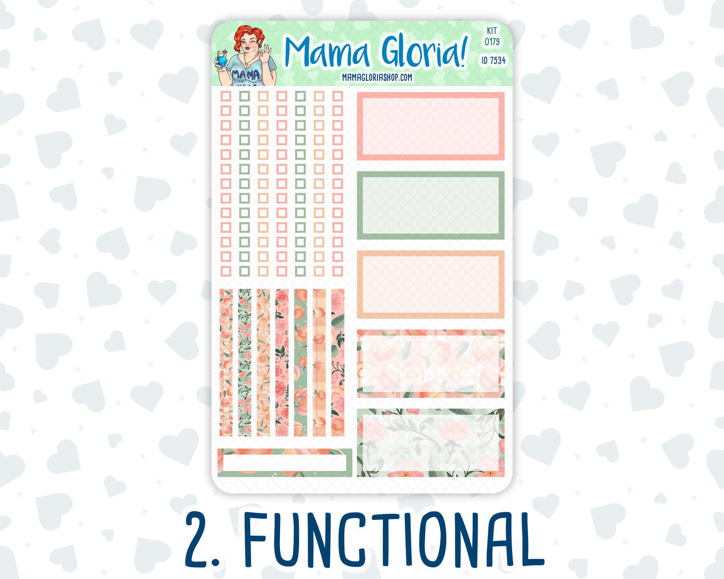 Kit 0179 - A5 Daily Duo - Peaches- August- Summer- Planner