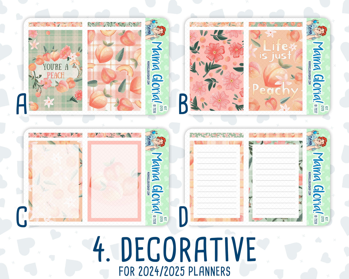 Kit 0179 - A5 Daily Duo - Peaches- August- Summer- Planner
