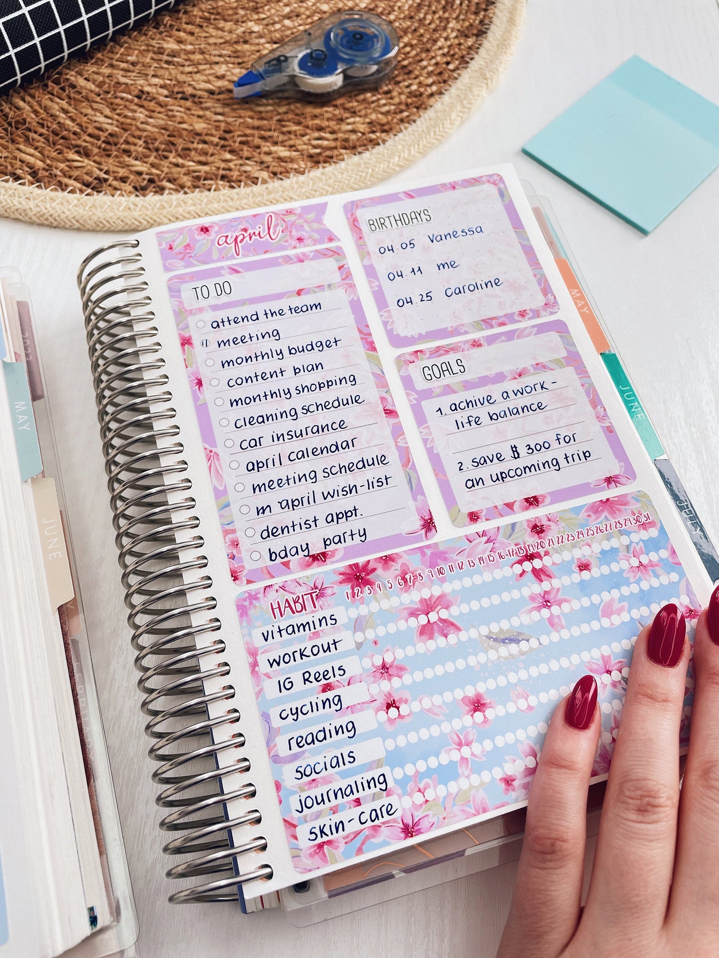 Kit 0232 - 7x9 - EC Notes Pages - September - Heirloom Garden - Dashboard Kit | Productivity Page | 2024/2025
