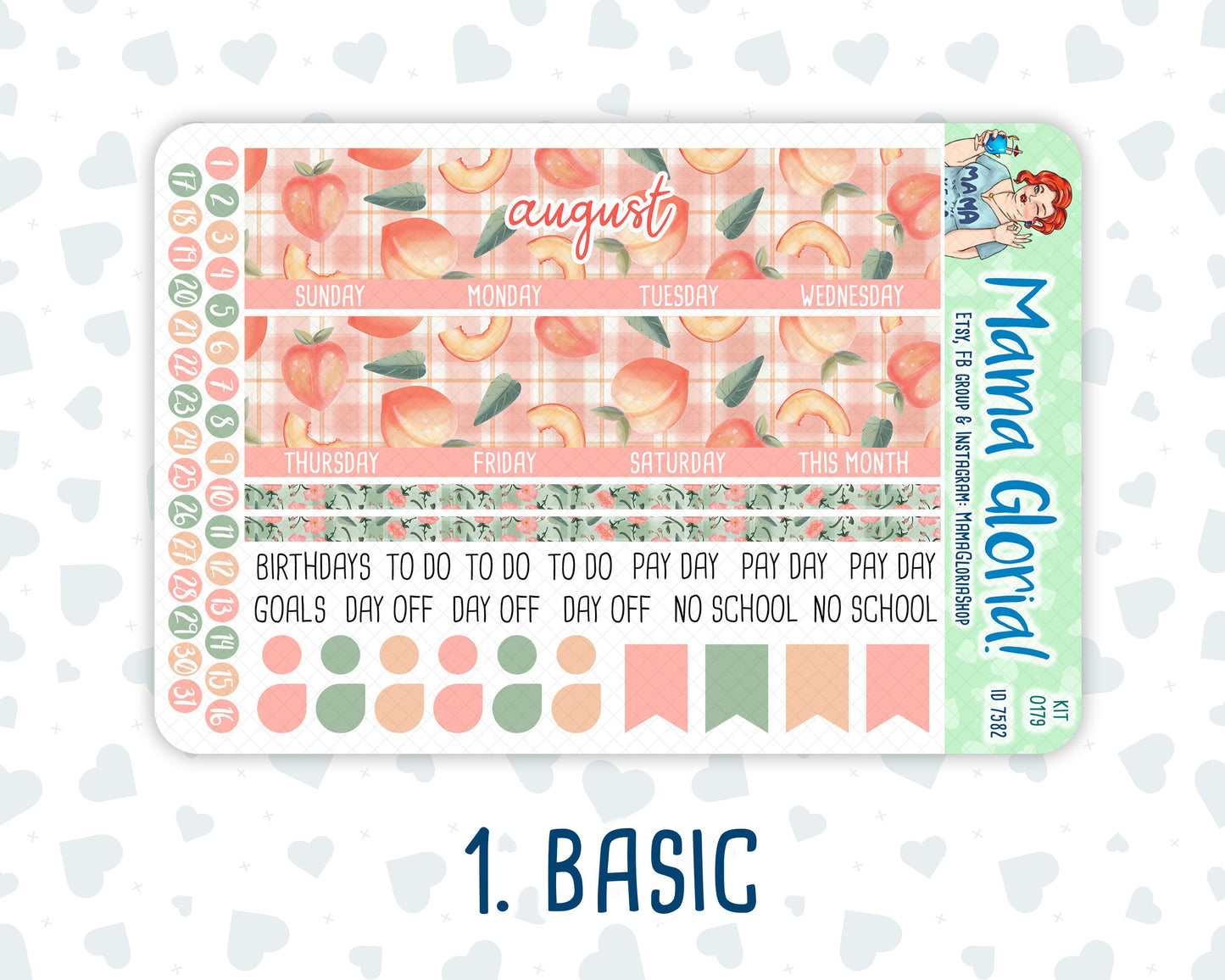 Kit 0179 -A5 -Monthly - Peaches - August - Summer Kit