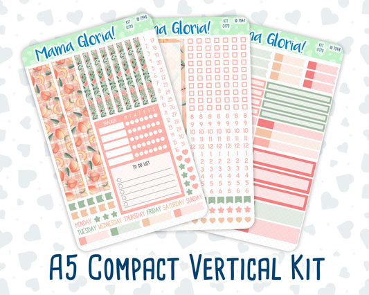 Kit 0179 - A5 Compact Vertical - Peaches- August- Weekly