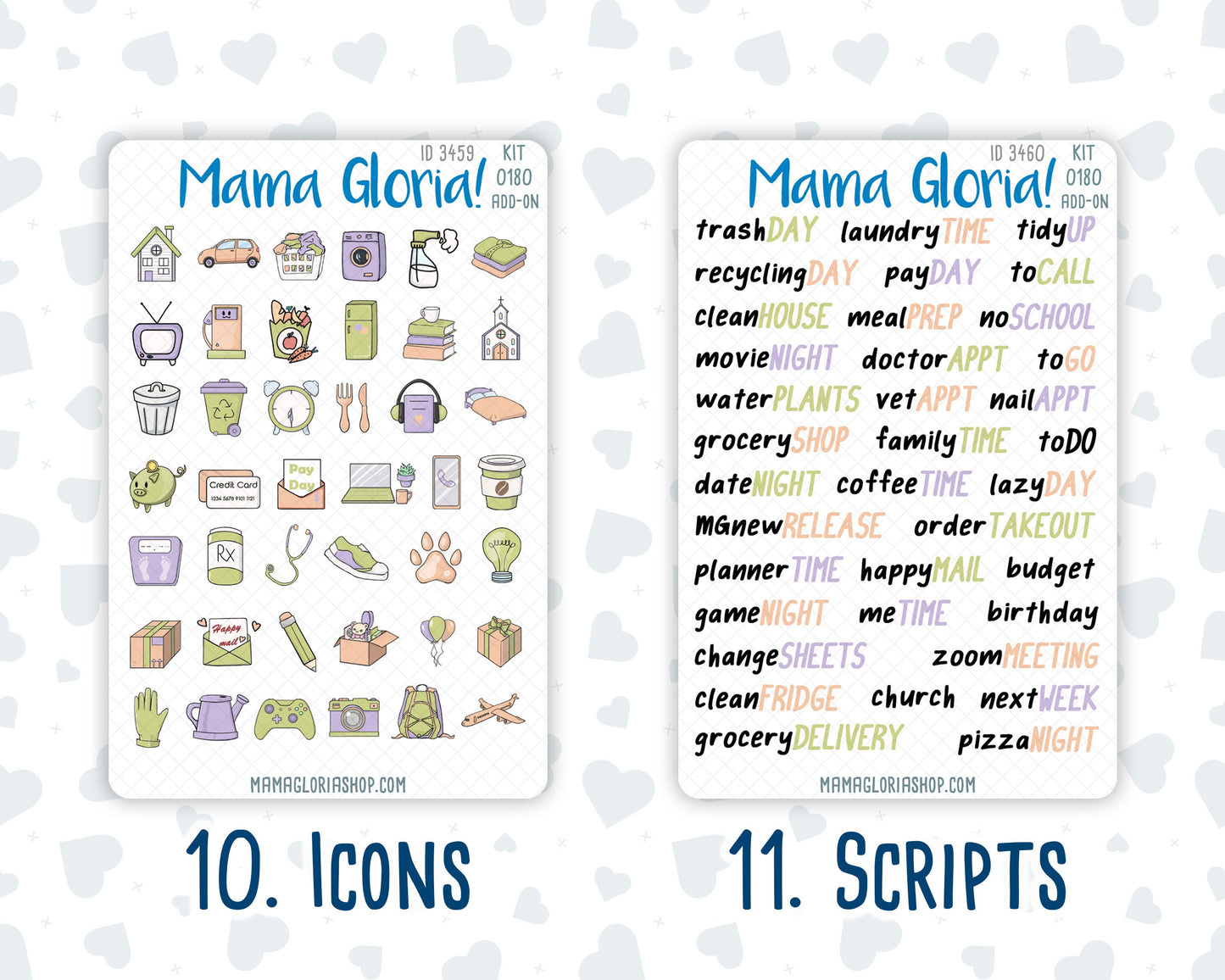 Kit 0180 Add Ons - Back To School - August- Summer- Planner Stickers - Kit 2024