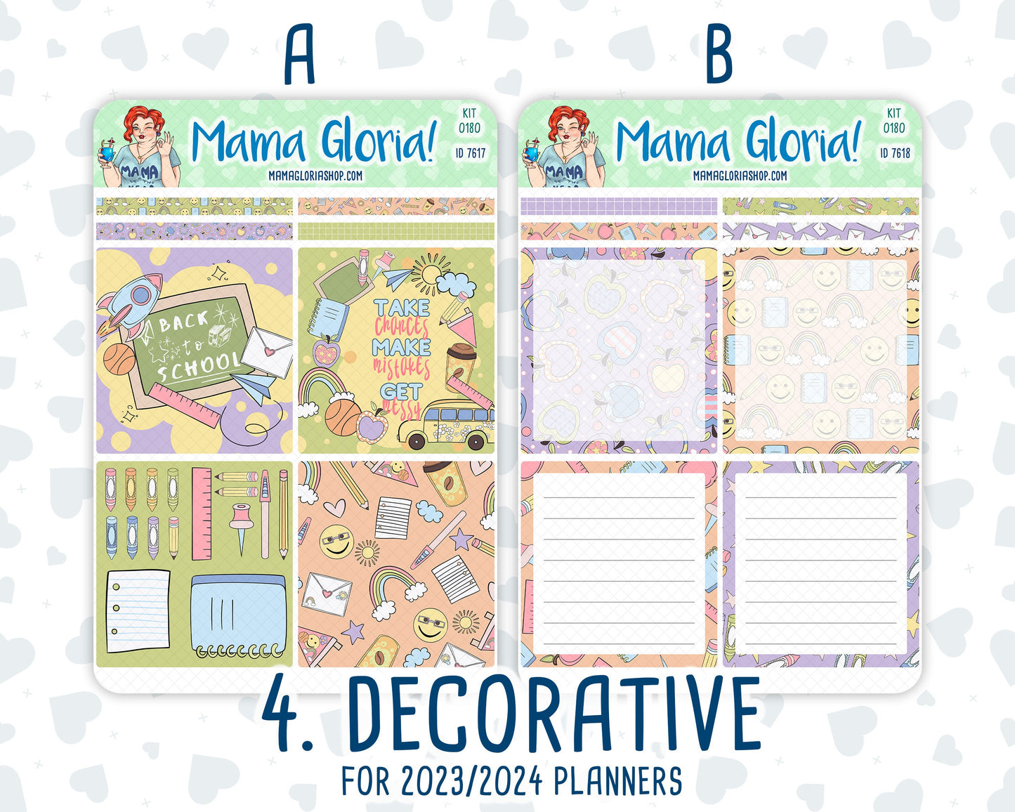 Kit 0180 - A5 Daily Duo - Back To School- August- Summer- Planner