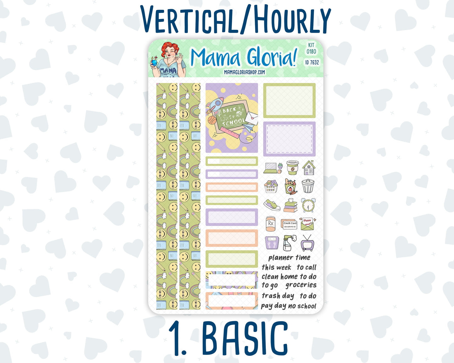 Kit 0180 - 7x9 - Back To School- August- Summer- Weekly Kit For Planners