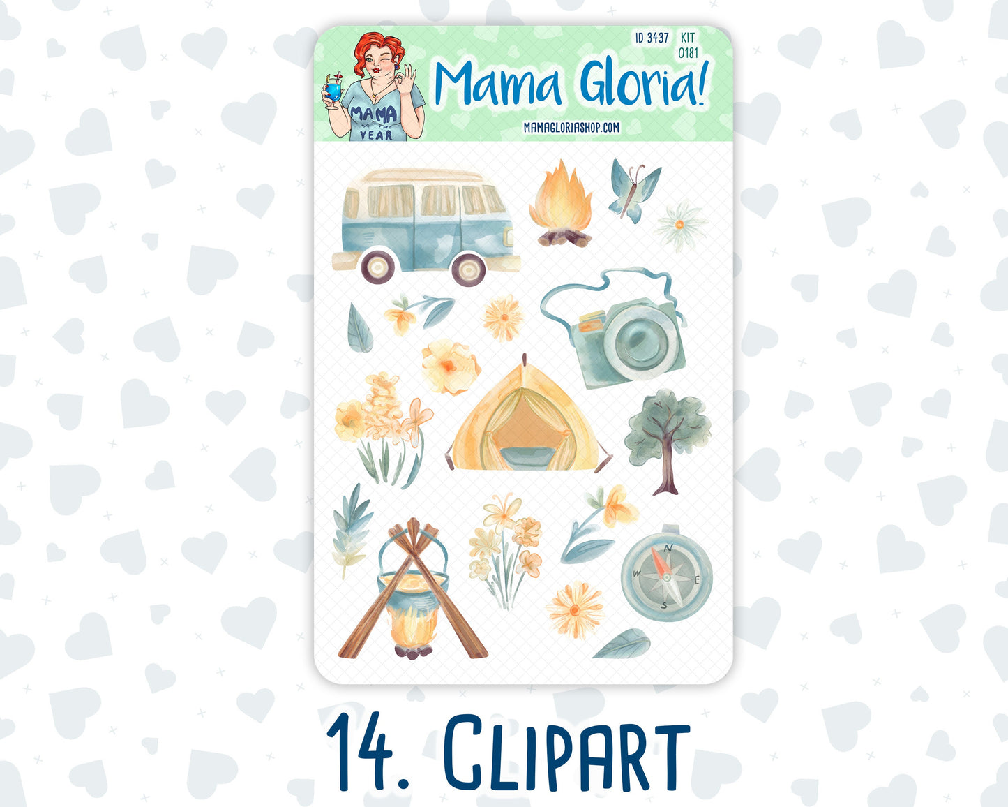 Kit 0181 Add Ons - Camping - August- Summer- Planner Stickers - Kit 2024