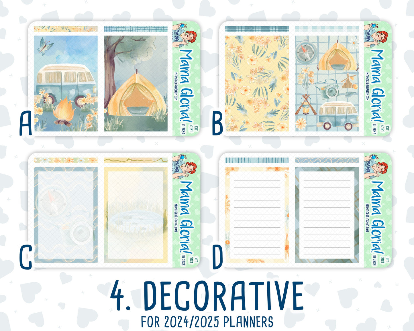 Kit 0181 - A5 Daily Duo - Camping - August- Summer- Planner