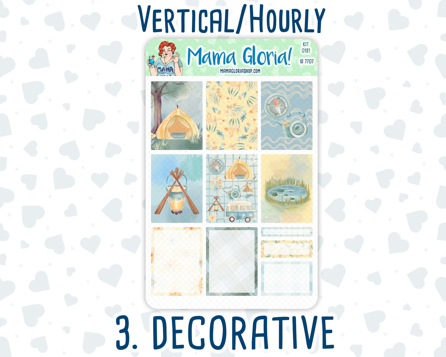 Kit 0181 - 7x9 - Camping - August- Summer- Weekly Kit For Planners