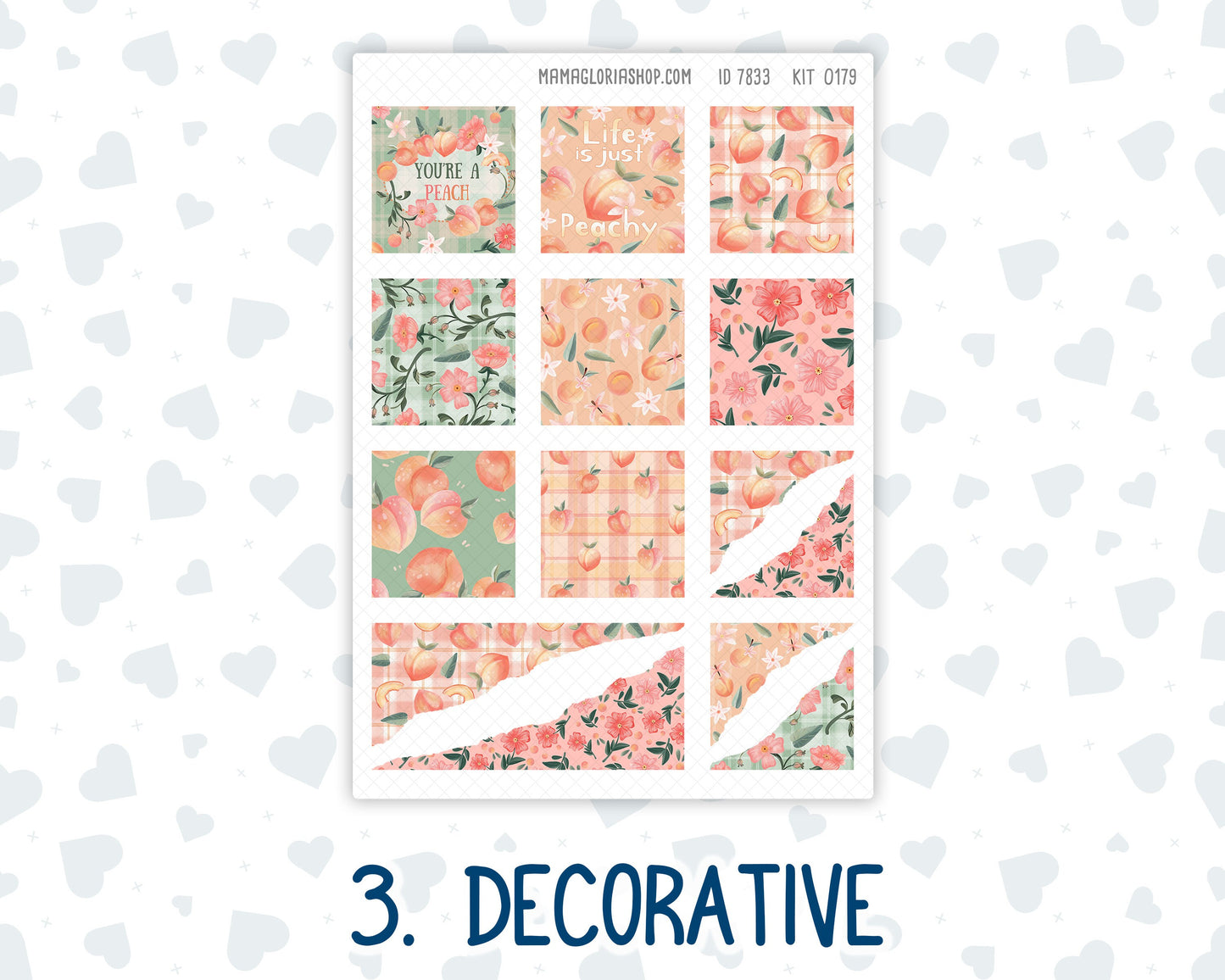 Kit 0179 Hobonichi Cousin – Weekly Kit – 1.3” Wide Columns - Peaches - August - Summer