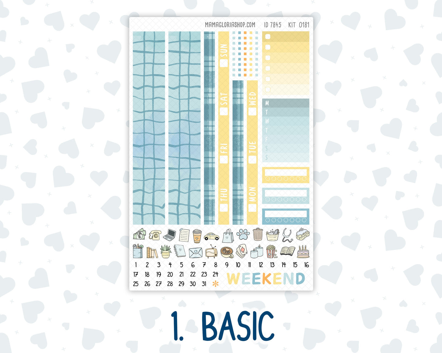Kit 0181 Hobonichi Cousin – Weekly Kit – 1.3” Wide Columns - Camping - August - Summer