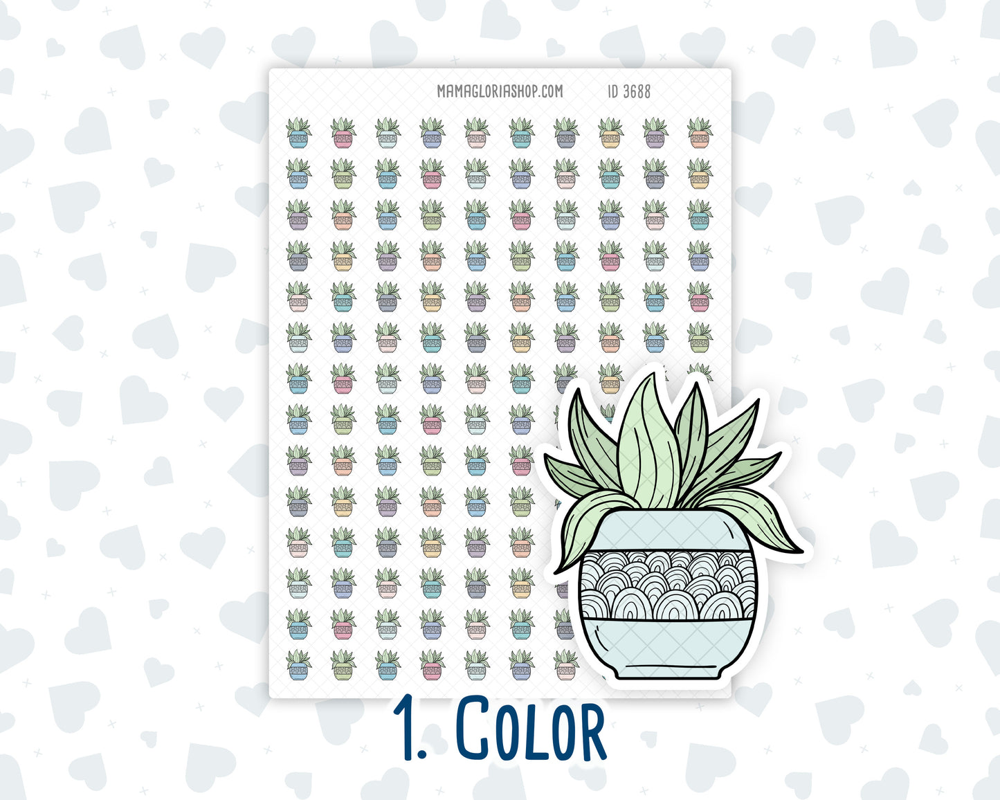 Water Plants - Indoor Plants - Doodle Icon Sticker