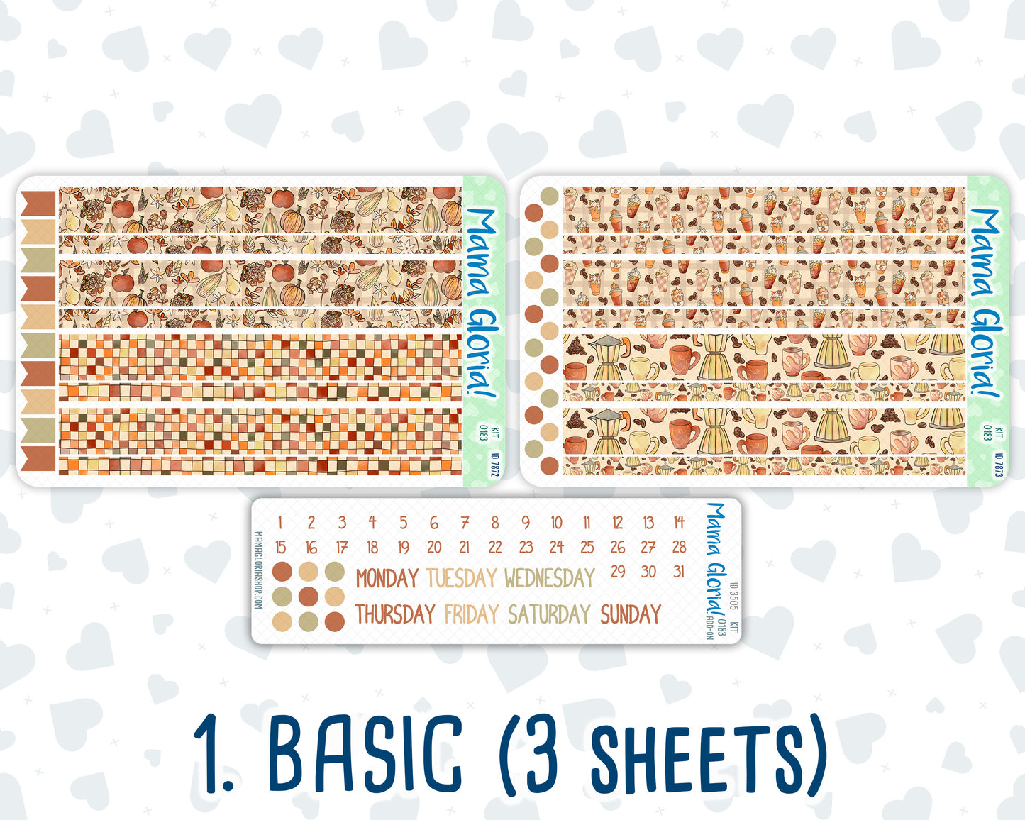 Kit 0183 - 7x9 Daily Duo - Natl. Coffee Day - September- Autumn - Planner