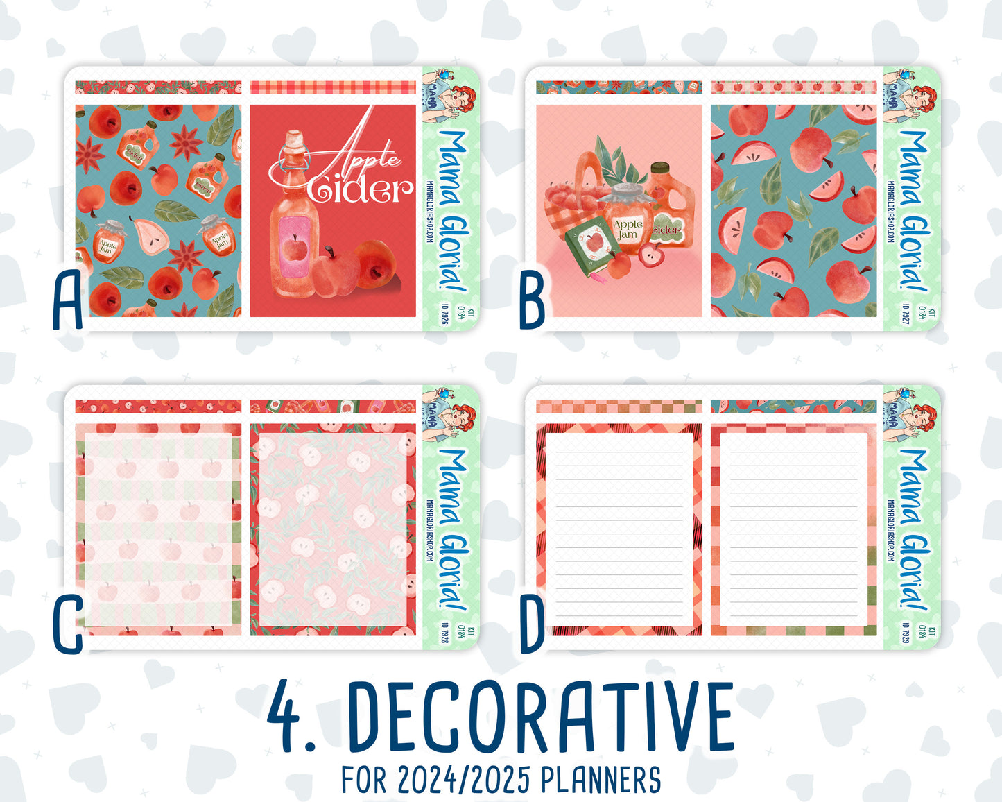 Kit 0184 - 7x9 Daily Duo - Apple Cider - September- Autumn - Planner