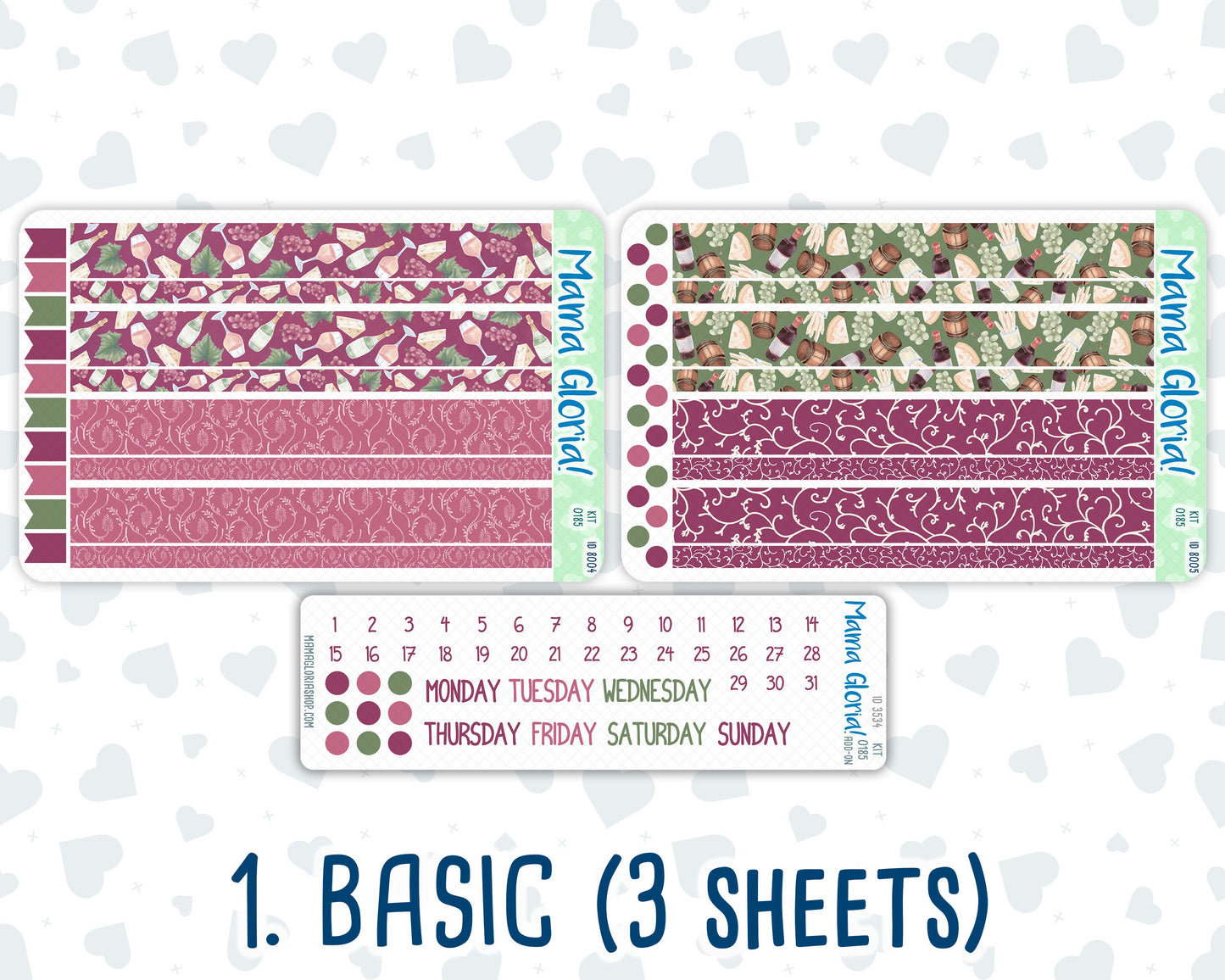 Kit 0185 - 7x9 Daily Duo - Wine Time - September- Autumn - Planner