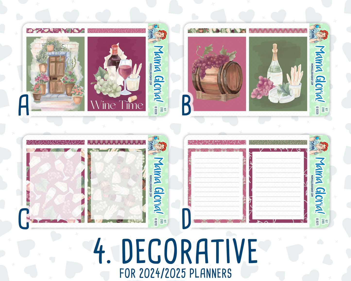 Kit 0185 - 7x9 Daily Duo - Wine Time - September- Autumn - Planner
