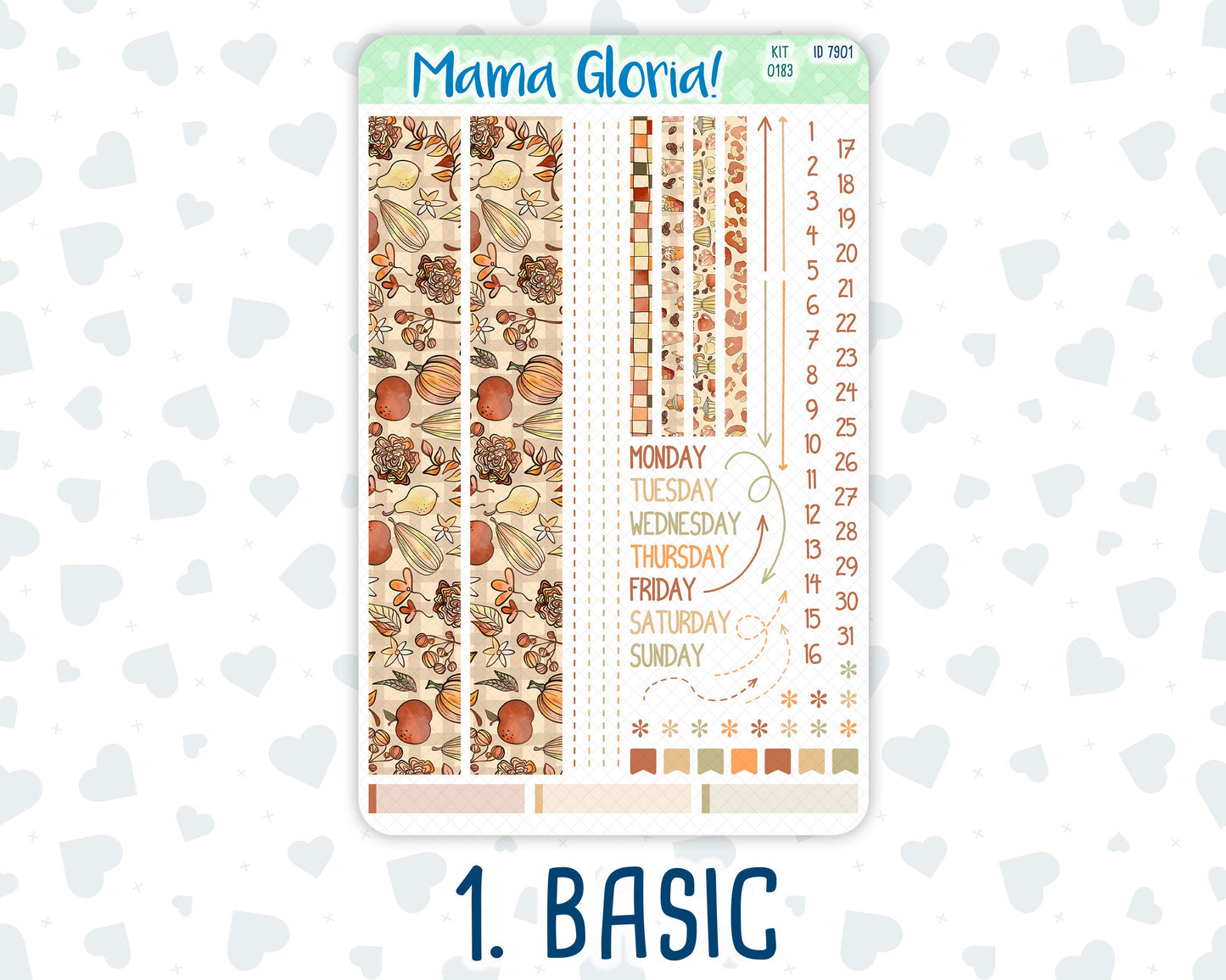 Kit 0183 - 7x9 Compact Vertical - Natl. Coffee Day - September - Autumn - Weekly