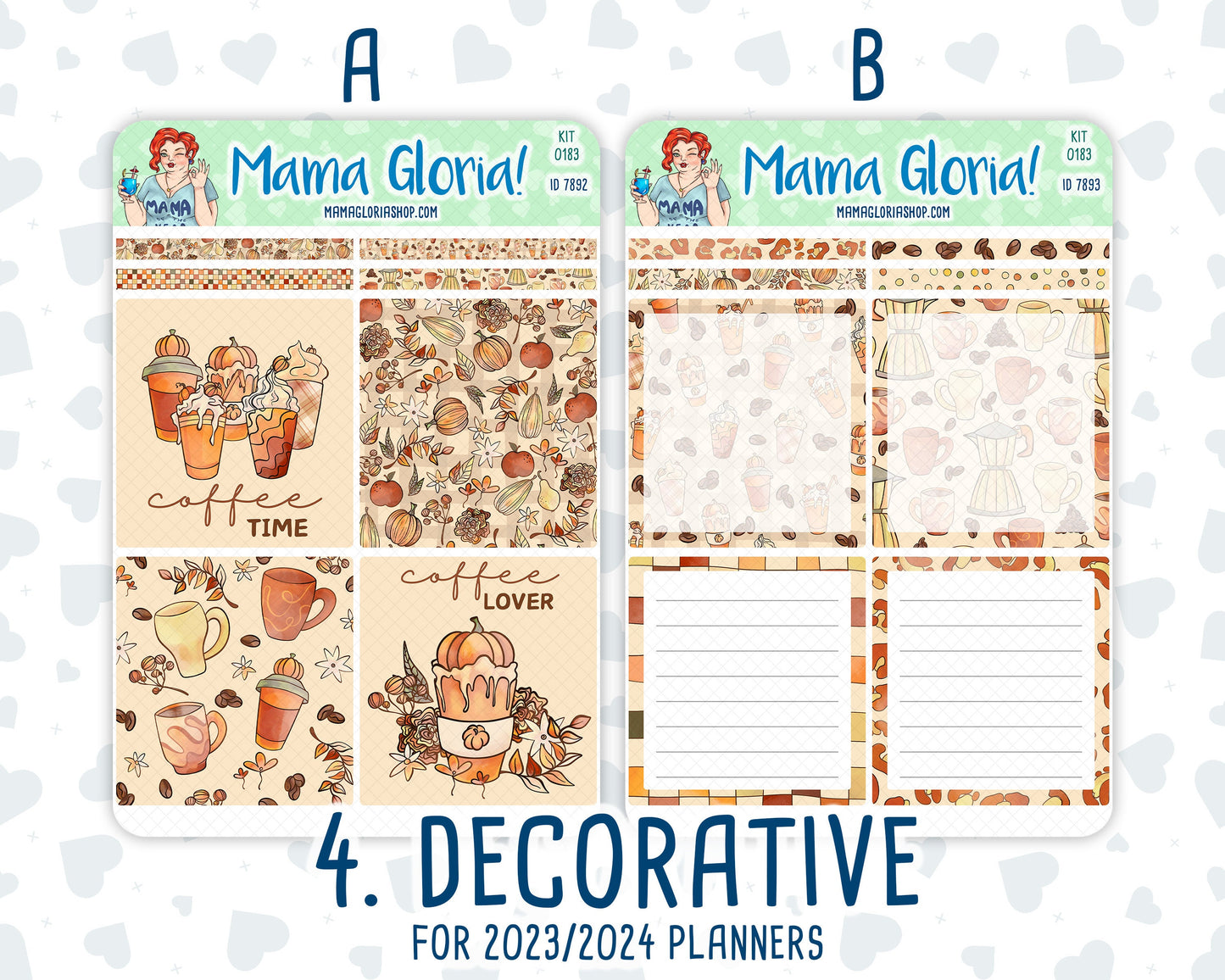Kit 0183 - A5 Daily Duo - Natl. Coffee Day - September - Autumn- Planner
