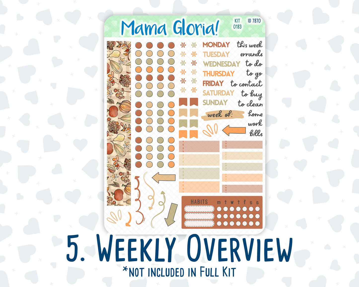 Kit 0183 - A5 Daily Duo - Natl. Coffee Day - September - Autumn- Planner