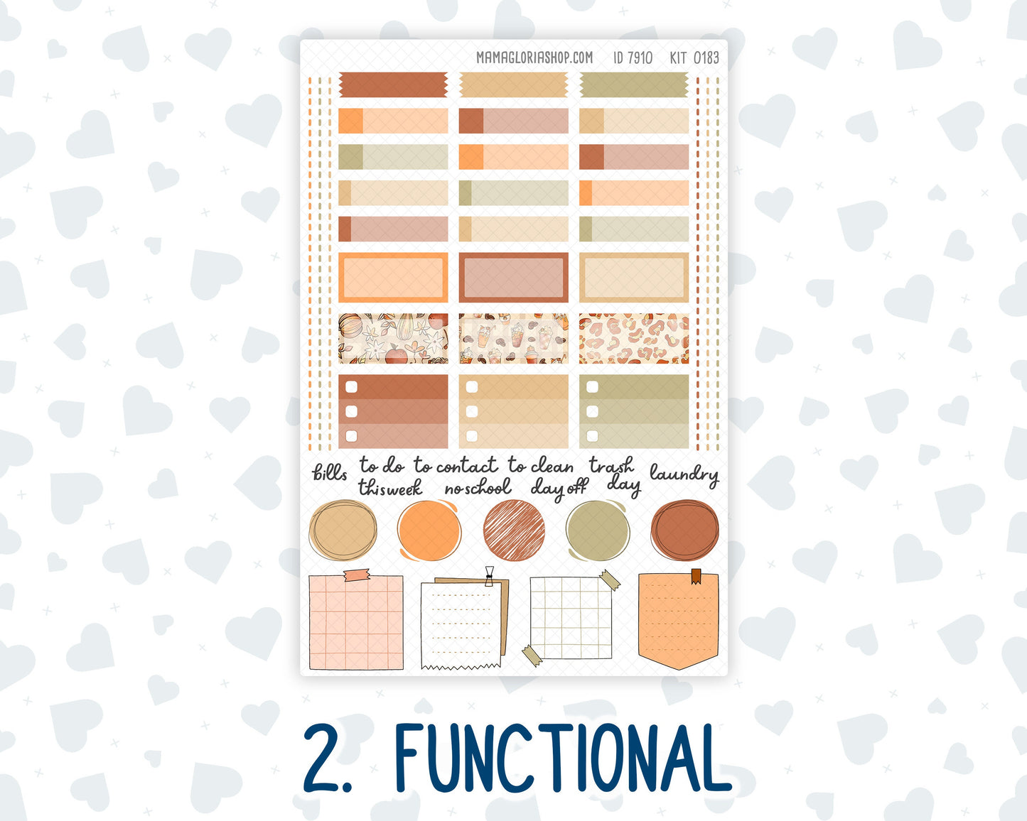 Kit 0183 Hobonichi Cousin – Weekly Kit – 1.3” Wide Columns - Natl.Coffee Day - September- Autumn