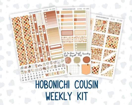 Kit 0183 Hobonichi Cousin – Weekly Kit – 1.3” Wide Columns - Natl.Coffee Day - September- Autumn