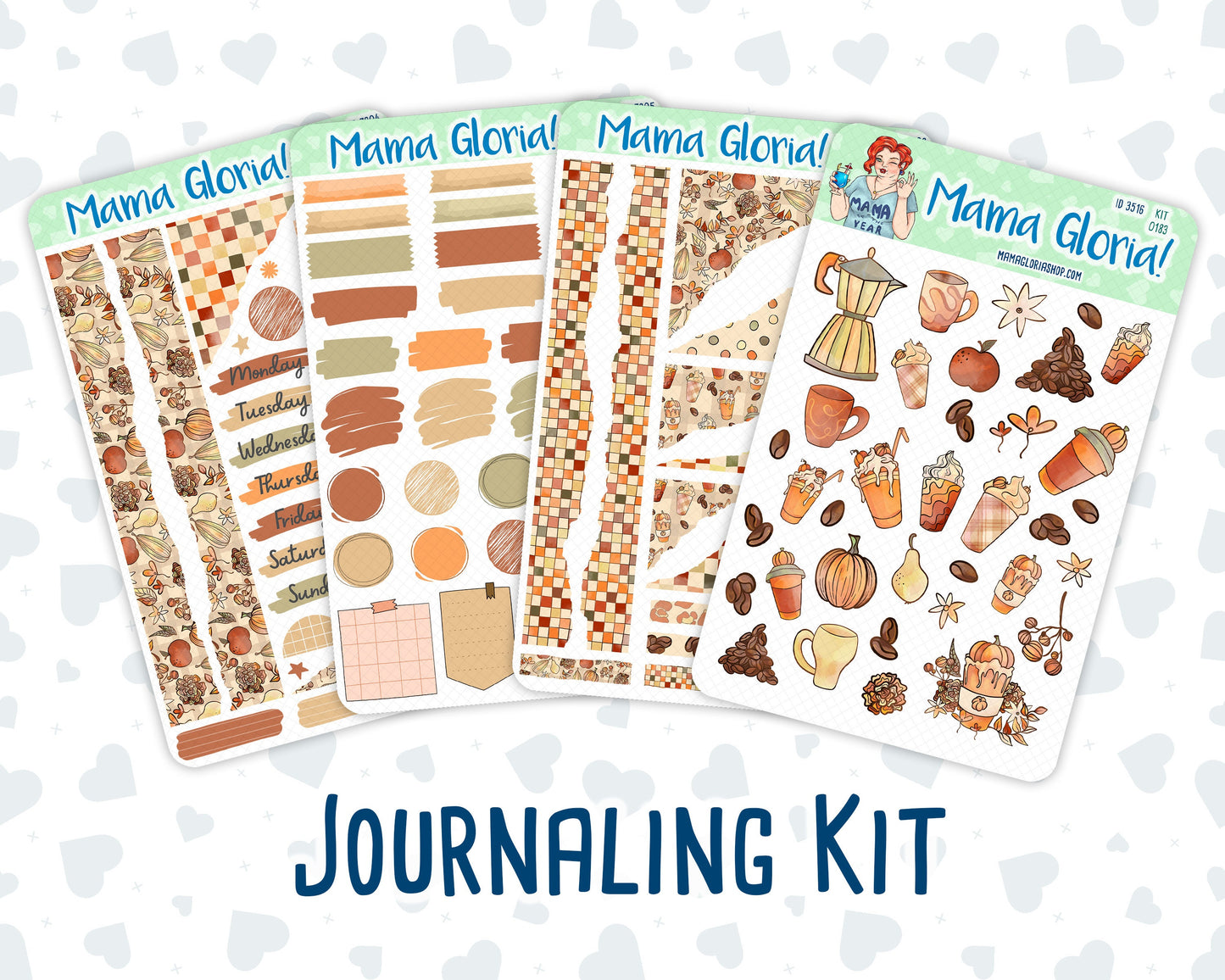 Kit 0183 - Natl.Coffee Day - Journaling Kit - September- Autumn- For Planner - Notebook - Journal