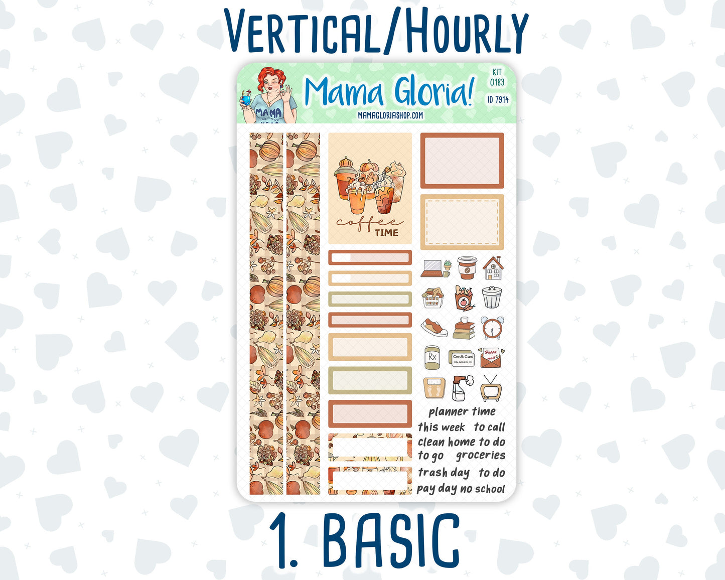 Kit 0183 - 7x9 - Natl.Coffee Day- September - Autumn- Weekly Kit For Planners