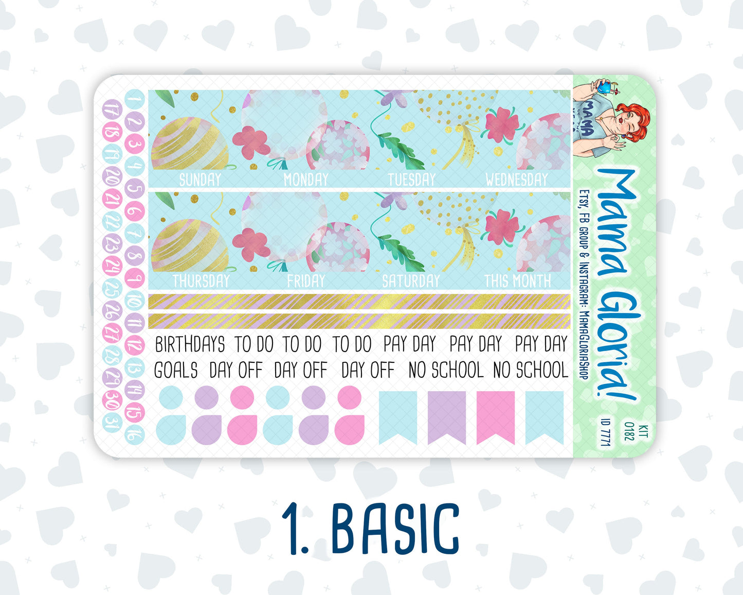 Kit 0182 -A5 -Monthly -Birthday - Kit For EC Planners