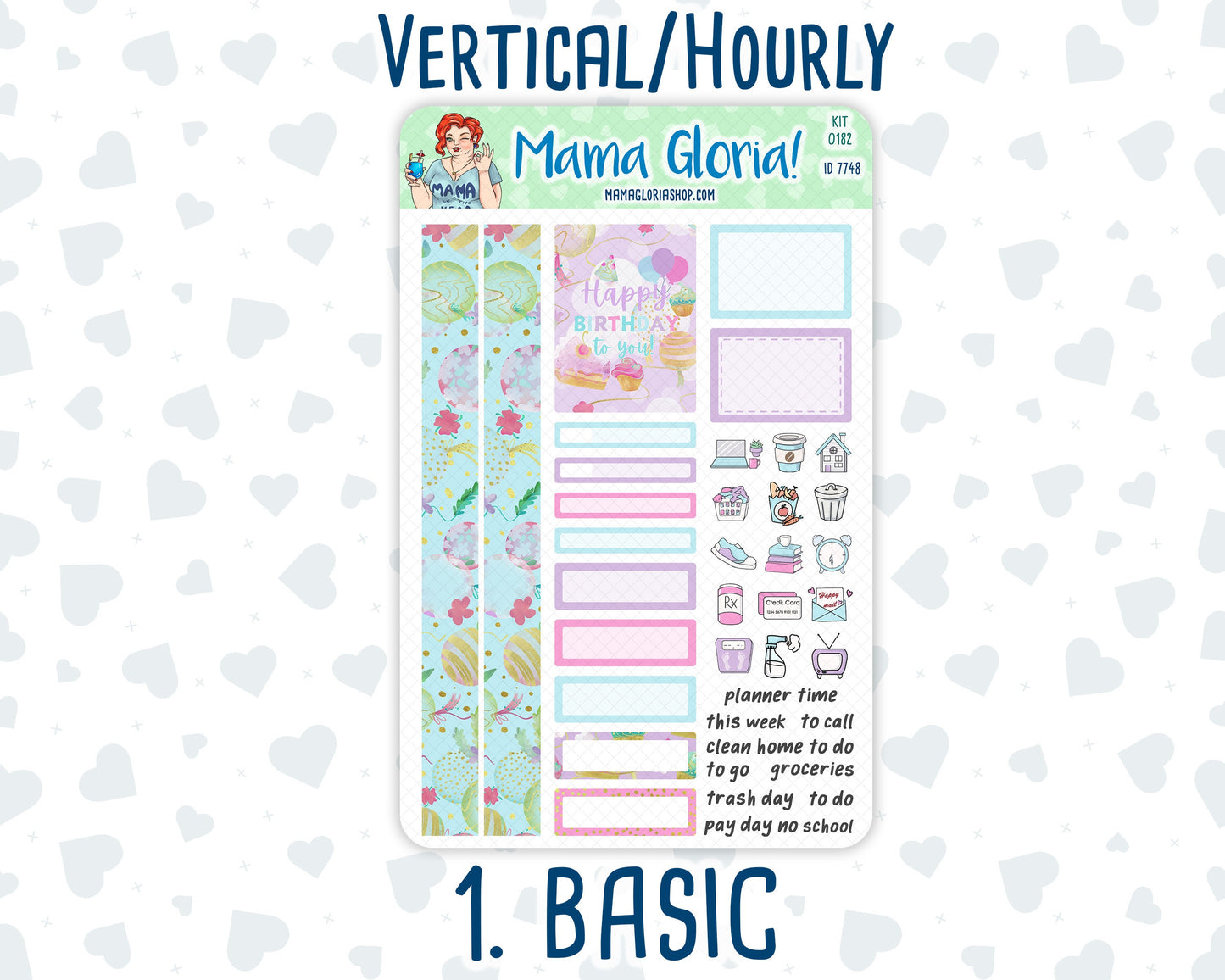 Kit 0182 - 7x9 - Birthday - Weekly Kit For Planners