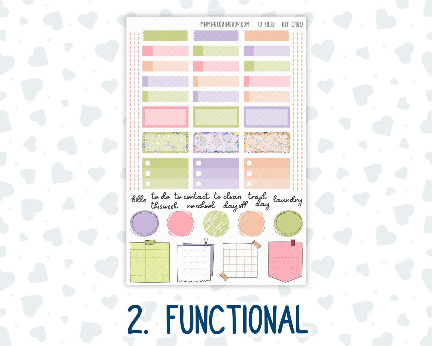 Kit 0180 Hobonichi Cousin – Weekly Kit – 1.3” Wide Columns - Back To School - August - Summer